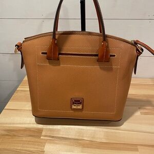 Dooney & Bourke Leather Tan Dome Shaped Satchel